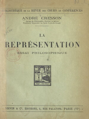 cover image of La représentation